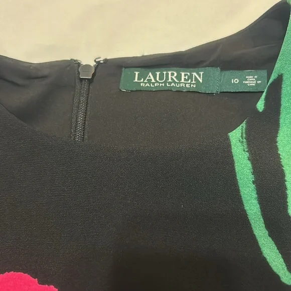 Ralph Lauren Floral Women’s Mini Black and Pink size 10 - Picture 2 of 8